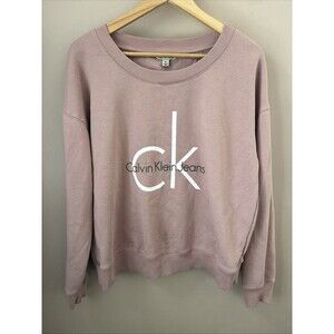 Calvin Klein Jeans Women’s XL Mauve Pink Crew Neck Logo Sweatshirt